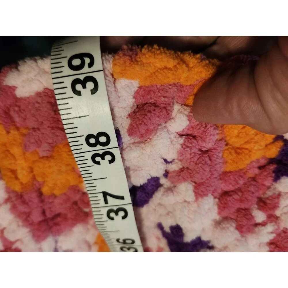 Handmade Crochet Pink Purple Crochet  Blanket  cottag retro, farmhouse, modern